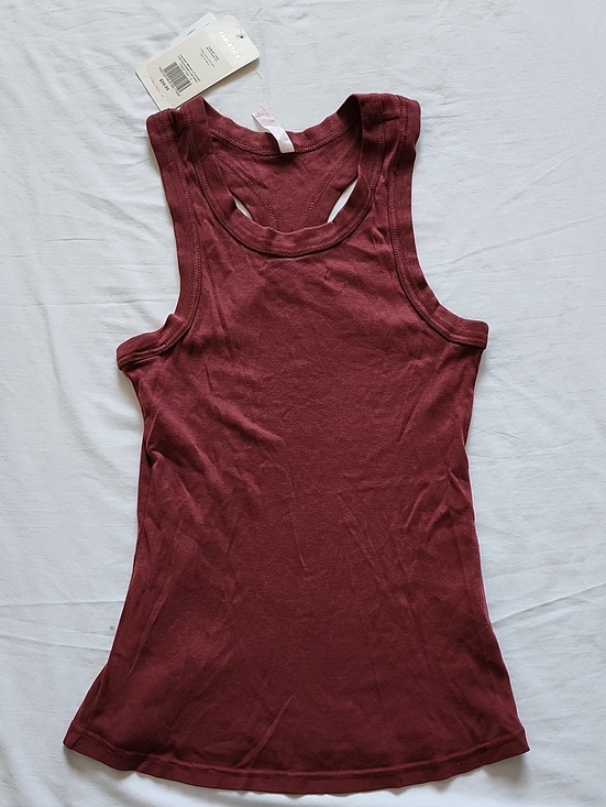 Fabletics Tops - Fabletics Burgundy Ribbed Racerback Activewear Tank Top Size S NWT
